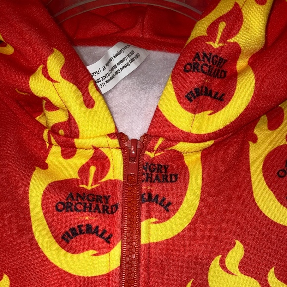 Angry Orchard x Fireball Size Mens Women's M/L One Piece Union Suit Onesie Hood - Picture 9 of 10